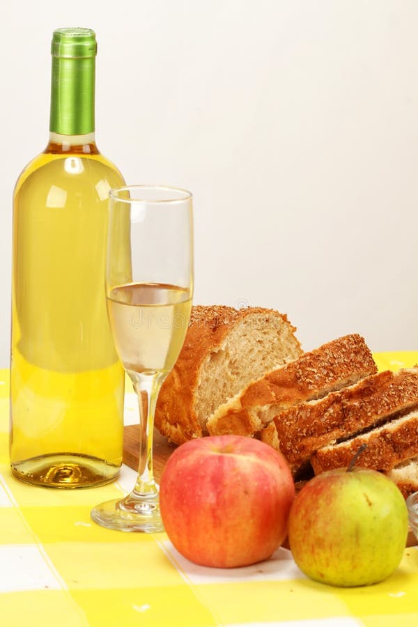 White wine and bread stock photo. Image of flass, table 32306152