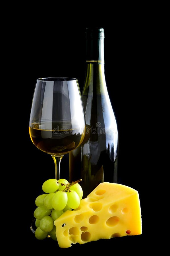 White Wine, Grapes and Cheese Stock Photo Image of liquid, wine 17679892