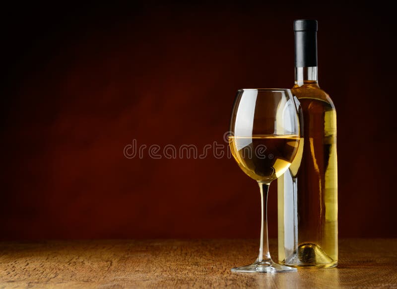 White Wine in Glass and Bottle Stock Image Image of bottle, pinot