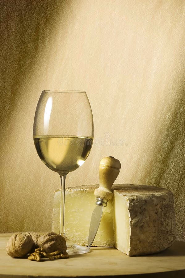 White Wine Glass and Cheese Stock Photo Image of goblet, meal 5353354