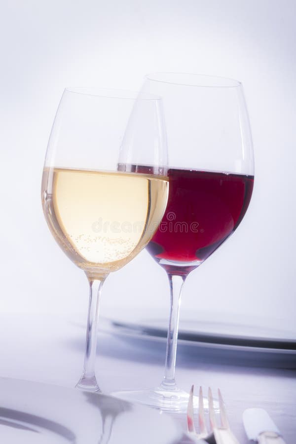 White wine and red wine stock photo. Image of still, glass 28501218