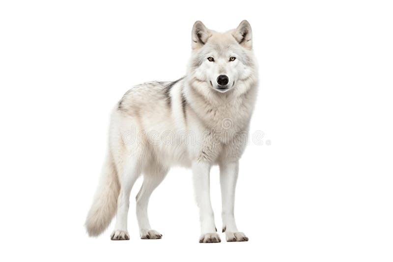 White Wolf, Standing Isolated on Transparent Background, Generative Ai ...