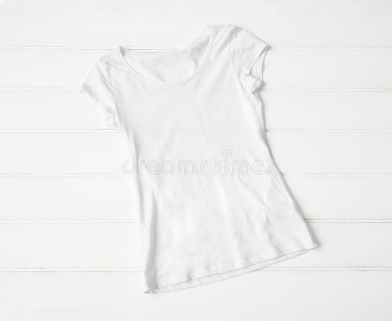 Women S Blank White Tshirt Template Stock Image Image of front