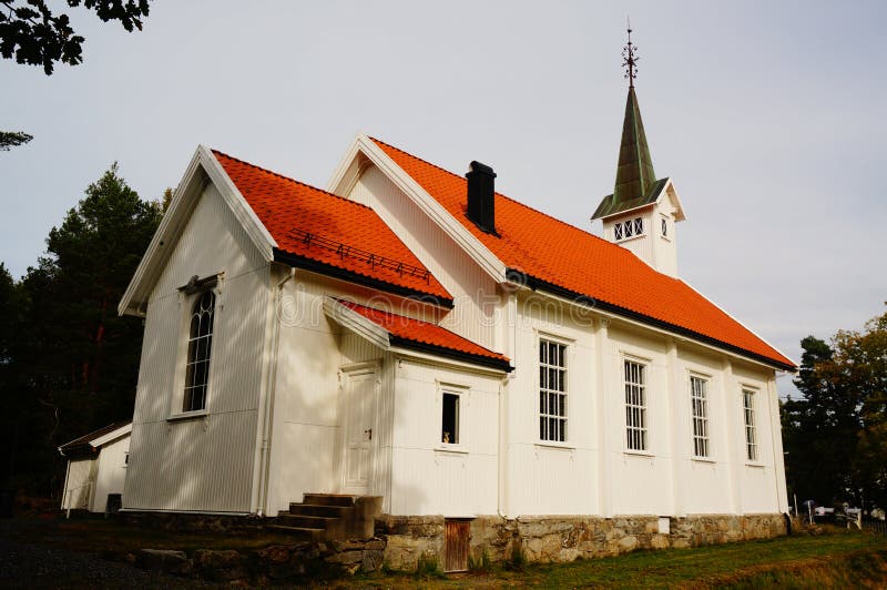 White wood church Stole, Telemark, Norway