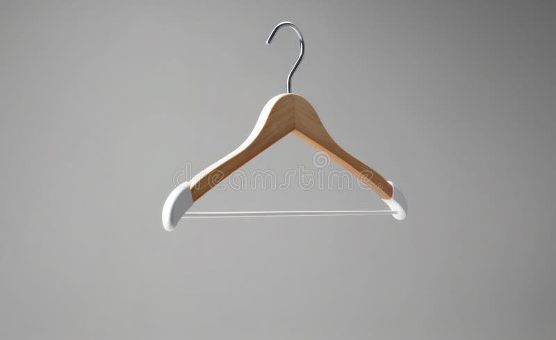 White wooden clothes hanger stock illustration