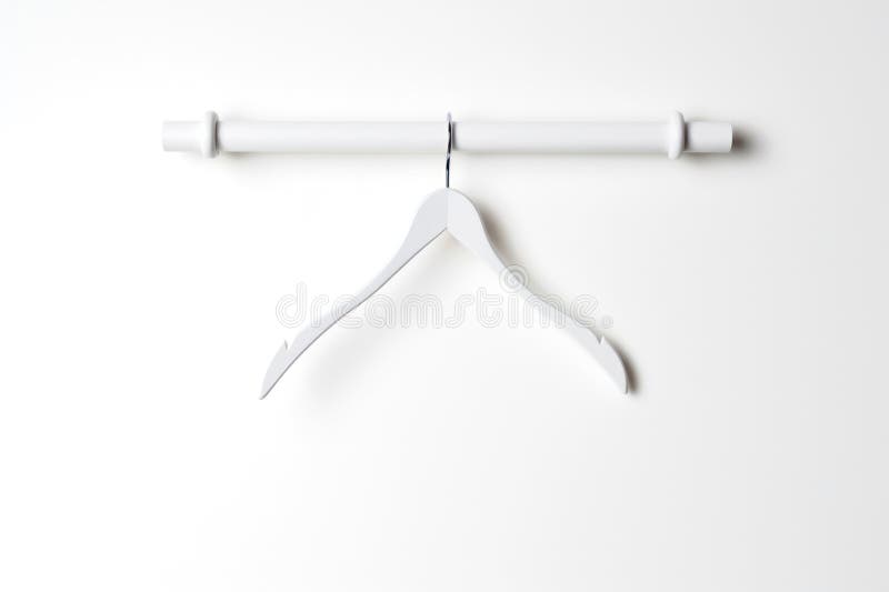 White wooden clothes hanger vector illustration