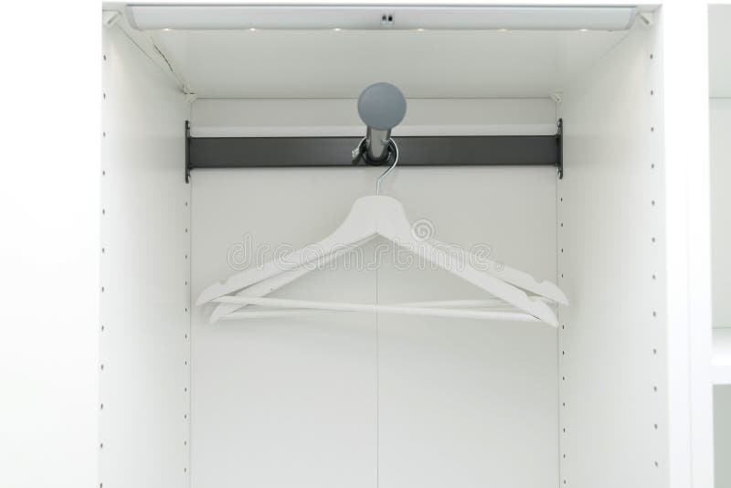 White Wooden Hangers Inside Closet Stock Photo Image of bridal