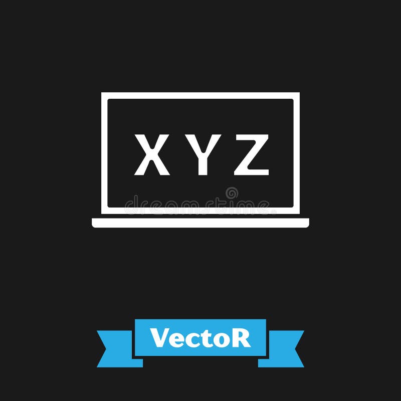 White XYZ Coordinate system on chalkboard icon isolated on black background. XYZ axis for graph statistics display stock illustration
