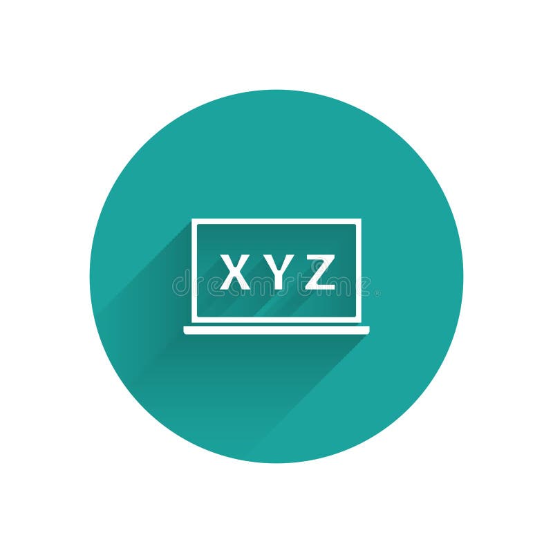 White XYZ Coordinate system on chalkboard icon isolated with long shadow. XYZ axis for graph statistics display. Green royalty free illustration