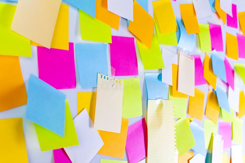 Sticky Note Post it Board Office Stock Photo - Image of full