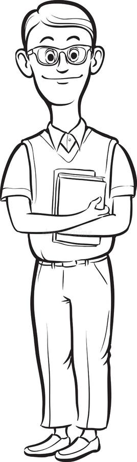 Whiteboard Drawing - Cartoon Nerd Man Smiling Stock Vector - Illustration  of behaviour, smile: 87560381