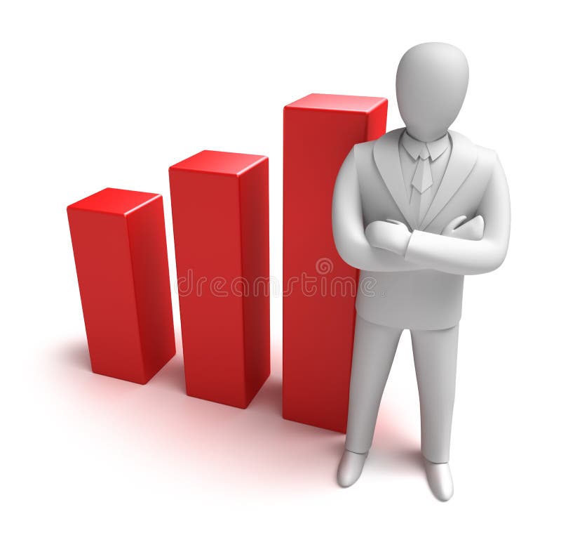 Whiteman und steigendes Diagramm stock abbildung Whiteman und steigendes Diagramm stock abbildung