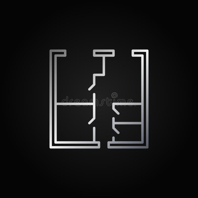 Whiteprint concept silver vector icon vector illustration