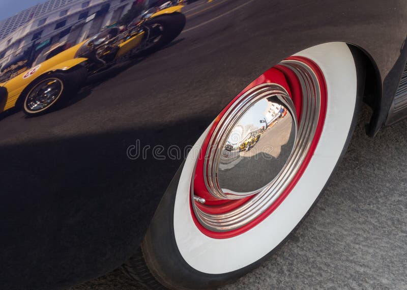 Classic car wheel and tire stock image. Image of collector 123784395