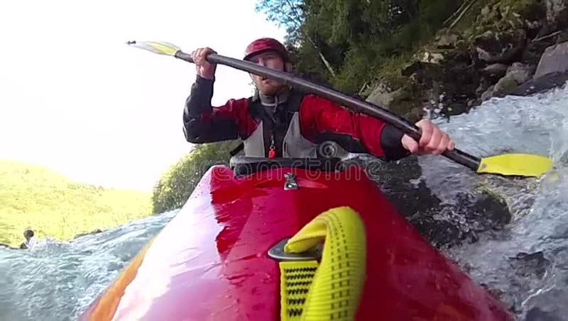 Whitewater kayaking, super slow motion