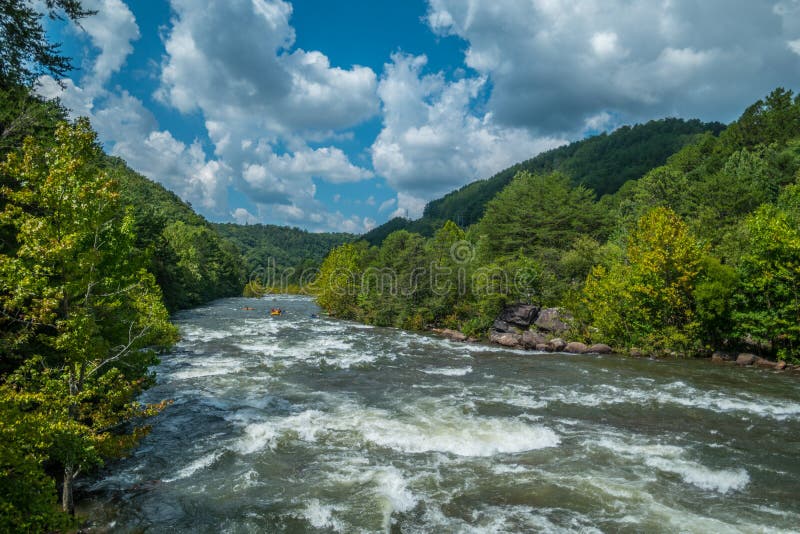 Whitewater rafting and kayaking on the river