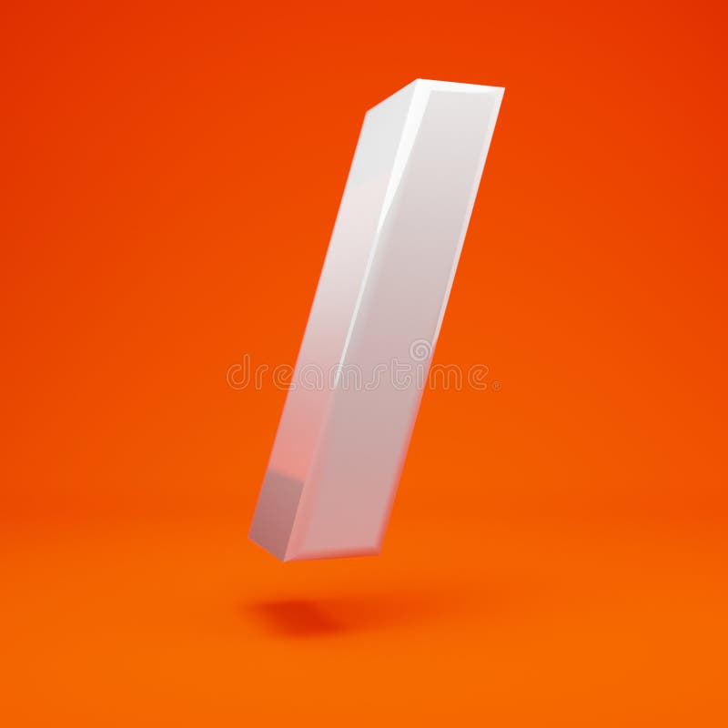 3d Forward Slash Symbol. Hot Orange Metallic Font with Glossy Reflections  and Shadow Isolated on White Background Stock Illustration - Illustration  of metal, font: 155212503