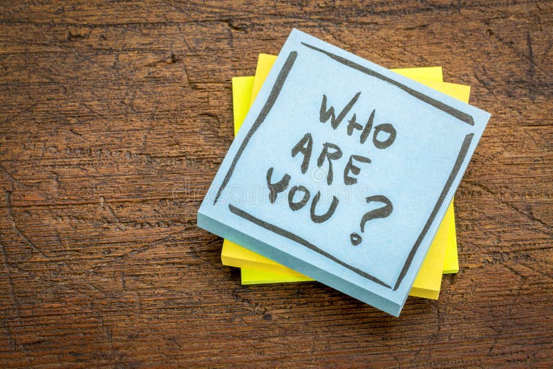 Who are You Question on Sticky Note Stock Photo - Image of personality