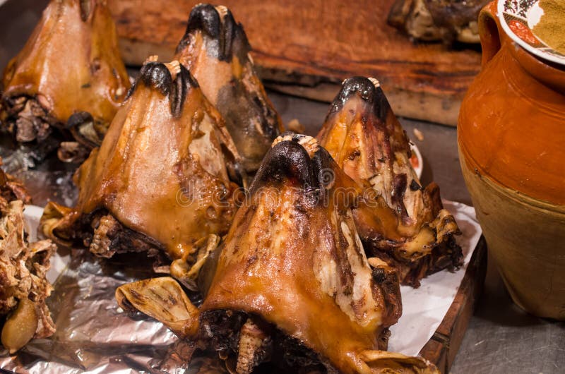Whole Baked Lamb Heads, Morocco Stock Photo Image of grilled, roasted