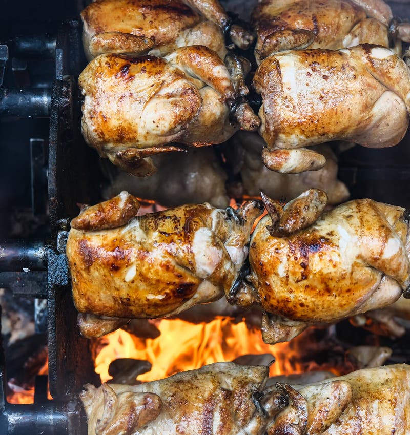 Whole Chickens Roasting stock image. Image of broiler 168205267