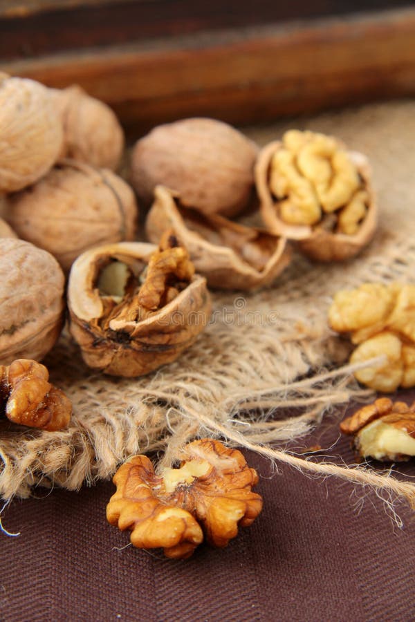 Whole and chopped walnuts stock image. Image of retro 17695403
