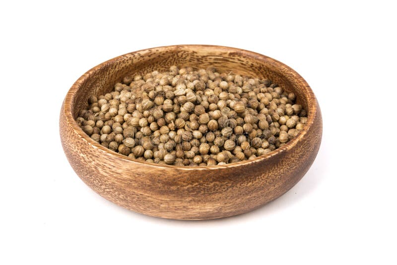 Whole Cilantro Coriander Seed Spice Herb for Cooking in a Bottle Stock