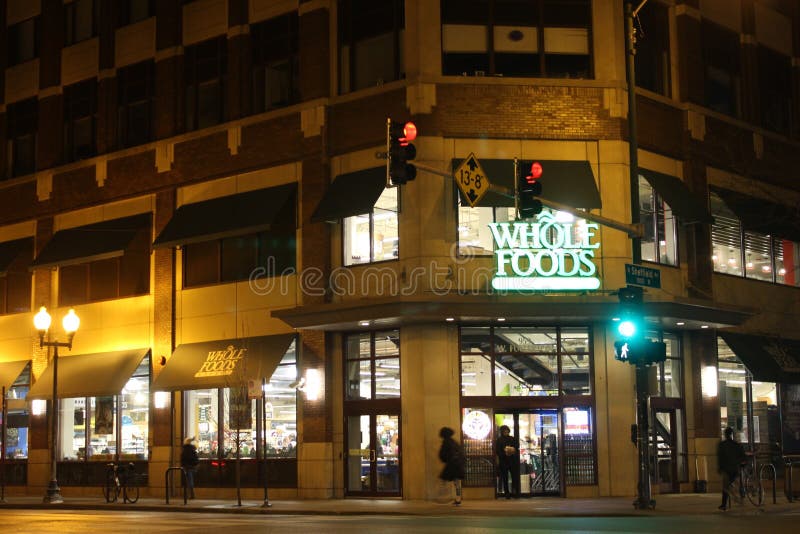 Whole Foods Store in Lincoln Park, Chicago royalty free stock photo Whole Foods Store in Lincoln Park, Chicago royalty free stock photo