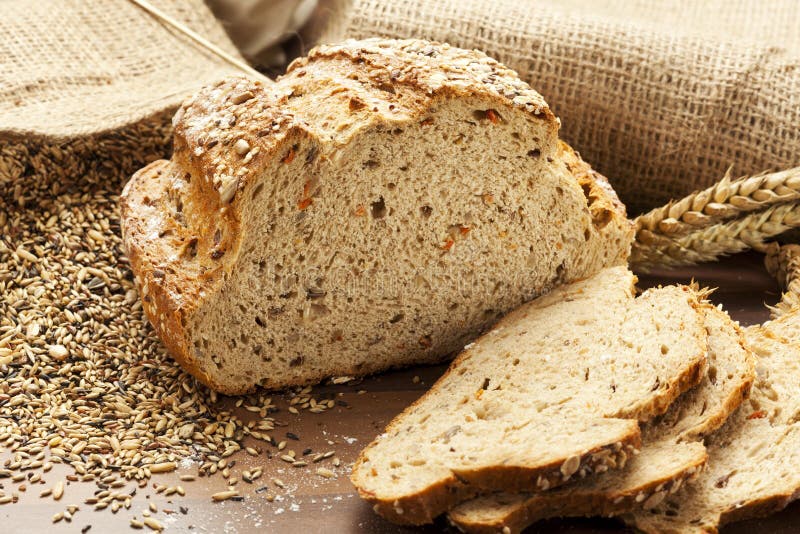 Whole grain brown bread stock photo. Image of bread, eating 10068256