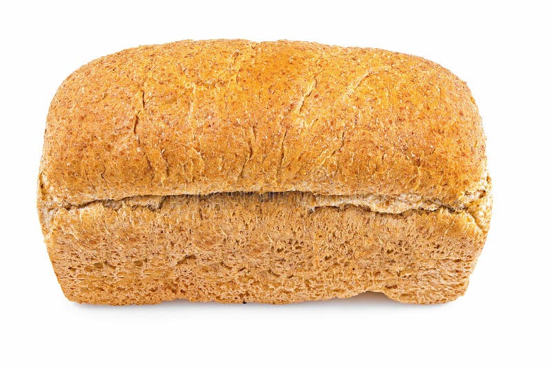 Whole Grain Bread Loaf on a White Background Stock Image Image of