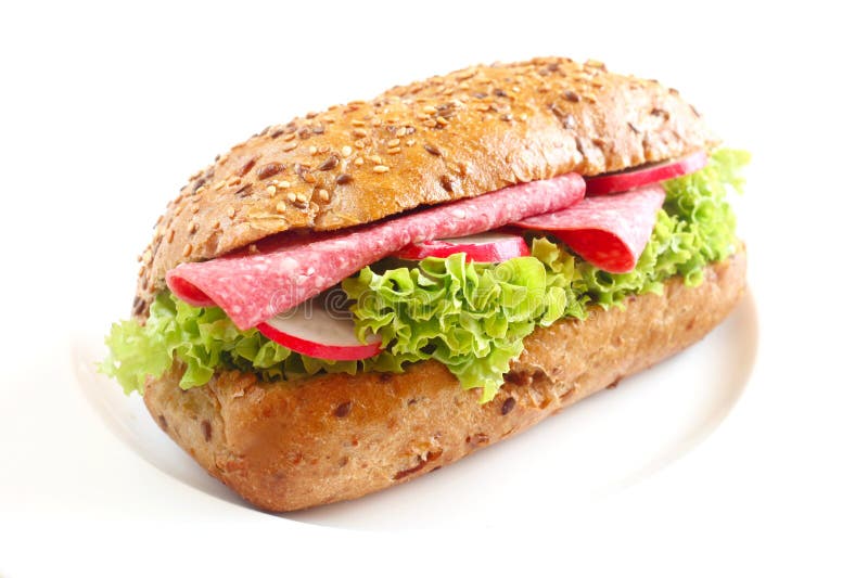 Salami Sandwich stock image. Image of multigrain, sandwich 162543963