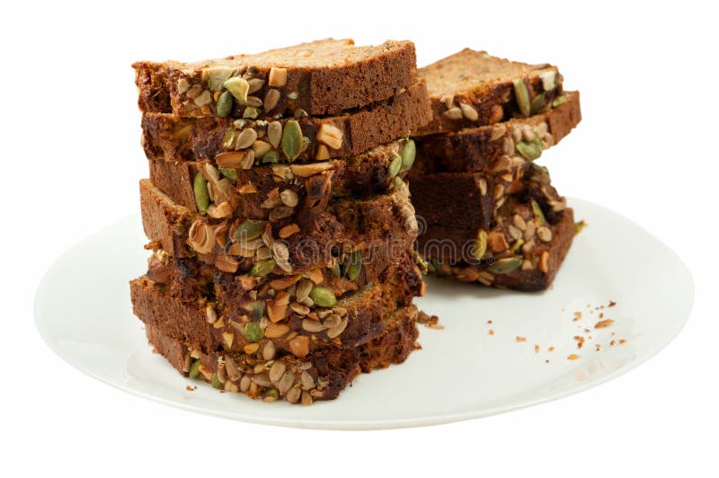 Whole Grain Cake Isolated on White Stock Image Image of brown