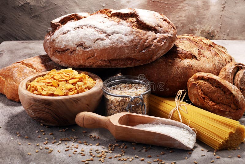 Whole Grain Products with Complex Carbohydrates Stock Photo Image of