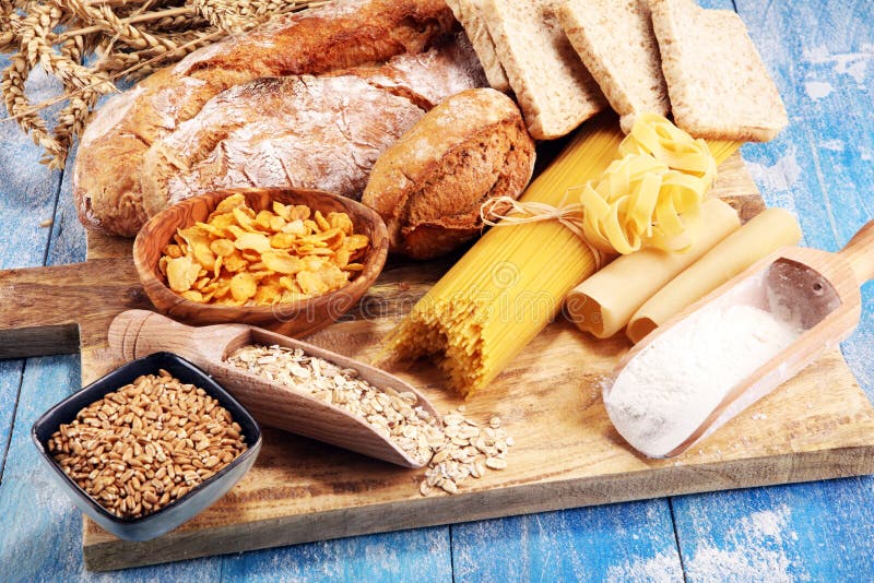 Whole Grain Products with Complex Carbohydrates on Table Stock Image Image of bread, tasty