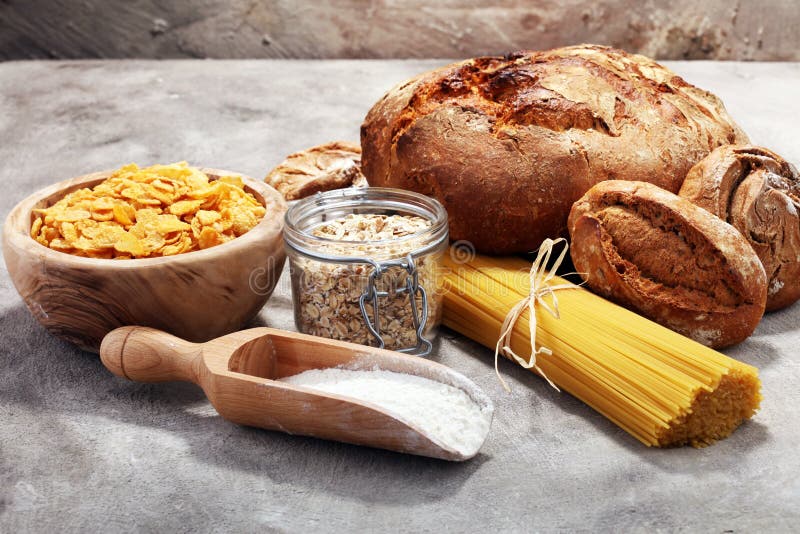 Whole Grain Products with Complex Carbohydrates Stock Photo Image of