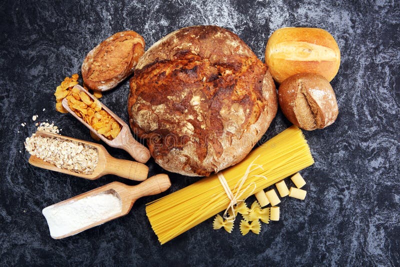 Whole Grain Products with Complex Carbohydrates Stock Photo Image of