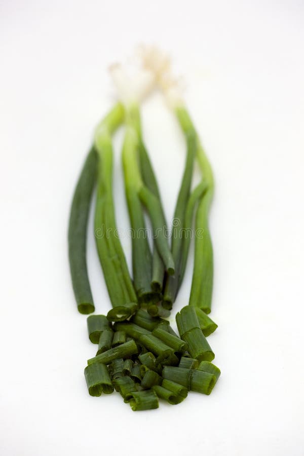 Whole Green Onions with Slices Stock Image Image of texture, close