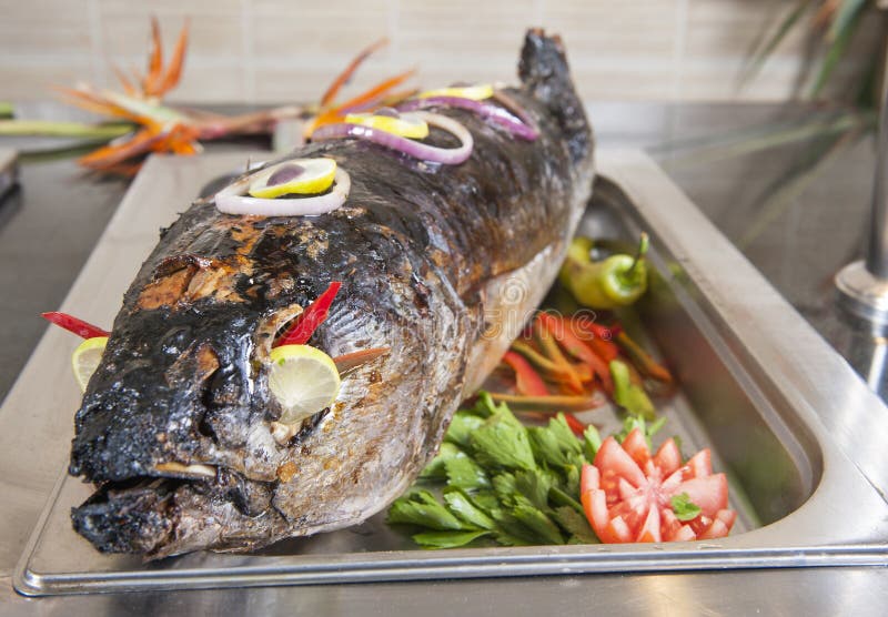 Whole Grilled Fish at a Buffet Stock Image Image of luxury, meal