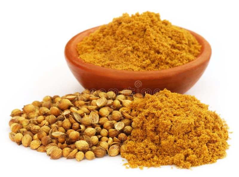 Whole and ground coriander stock image. Image of healthy 40633519