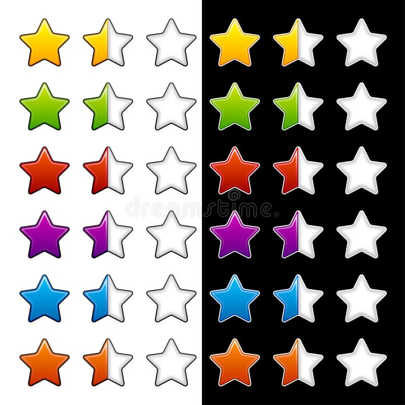 Whole half and blank rating stars royalty free illustration