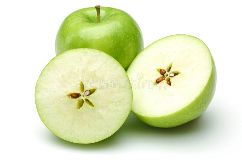 Two Half Granny Smith Apple Isolated Stock Photo Image of closeup, fruit 141185888