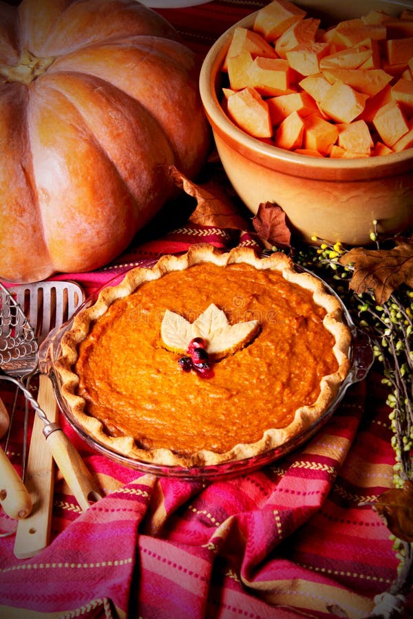 Whole Homemade Pumpkin Pie stock photos Whole Homemade Pumpkin Pie stock photos