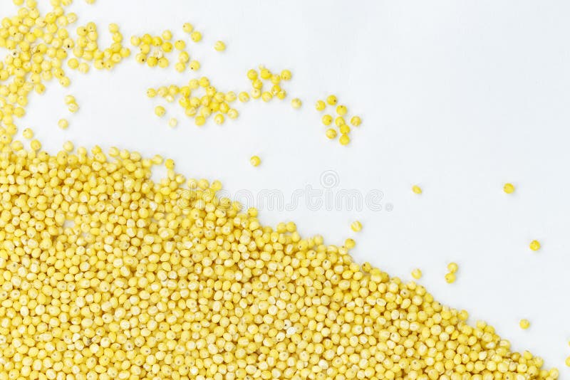 Whole Millet Pearl Grains on a White Background Stock Photo Image of vegan, food 181295220