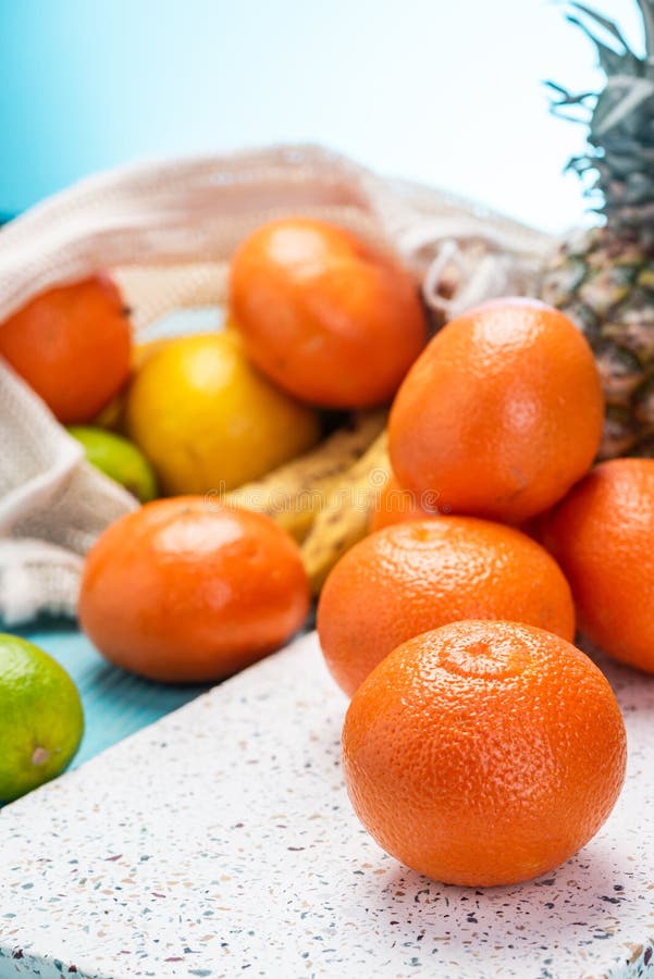 Whole Organic Fresh Orange Fruits On Kitchen Table Stock Photo Image