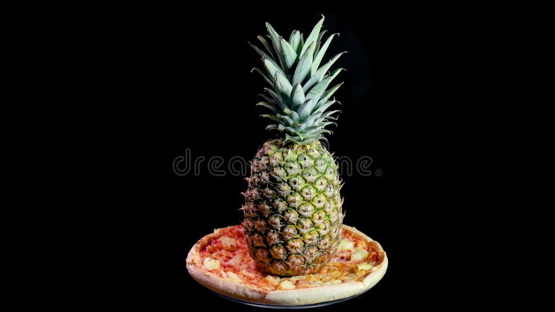 Pizza Spinning with a Whole Pineapple on Top Stock Video - Video of  controvery, dividing: 221335665