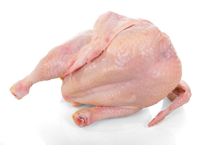 Whole Raw Chicken Carcass Isolated on White . Stock Image Image of