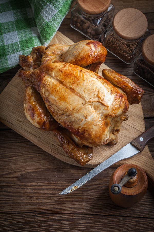 Whole roasted chicken. stock photo. Image of cooked 108644068