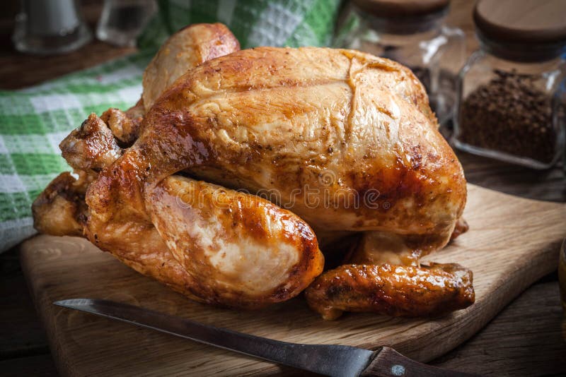 Whole roasted chicken. stock image. Image of chicken 97859711