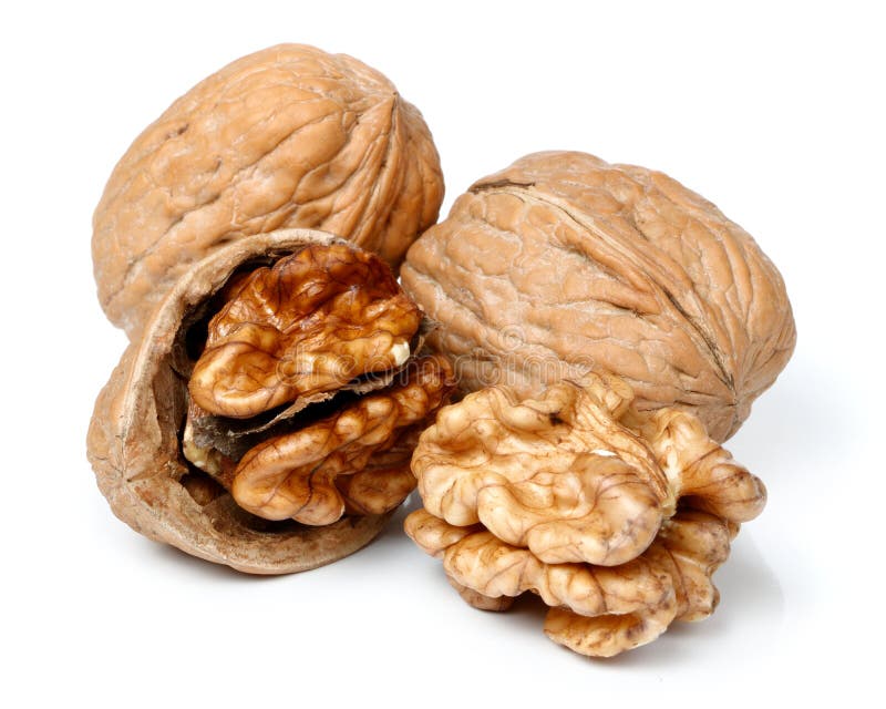 Whole Walnut and Half Walnut Piece. Stock Image Image of meal, dried
