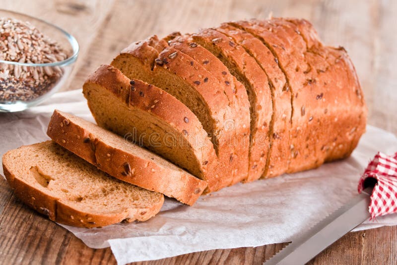 Whole wheat bread. stock image. Image of flax, gourmet 84779133