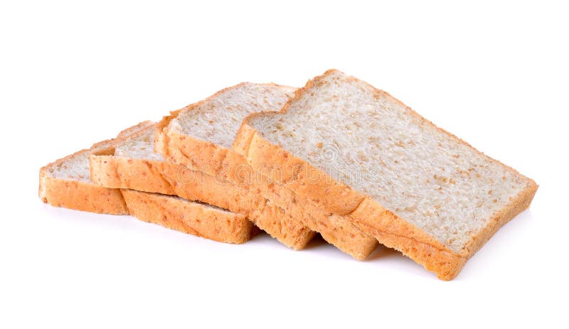 Whole wheat Bread isolated on the white background
